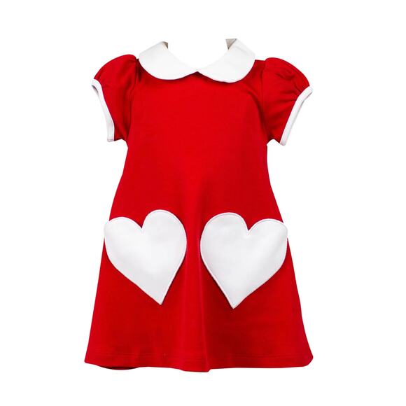 The Proper Peony RED A-LINE DRESS WITH HEART POCKETS NWT 4T‎ - Picture 1 of 5